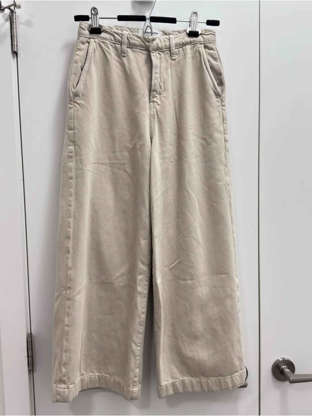 REFORMATION 100% organic cotton lggy Super Wide Leg Slouch women’s  jeans- Cream - Picture 10 of 10